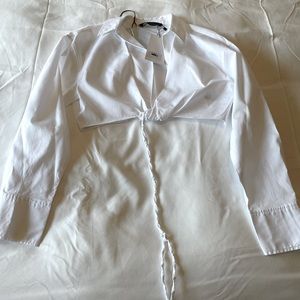 Zara cropped poplin shirt